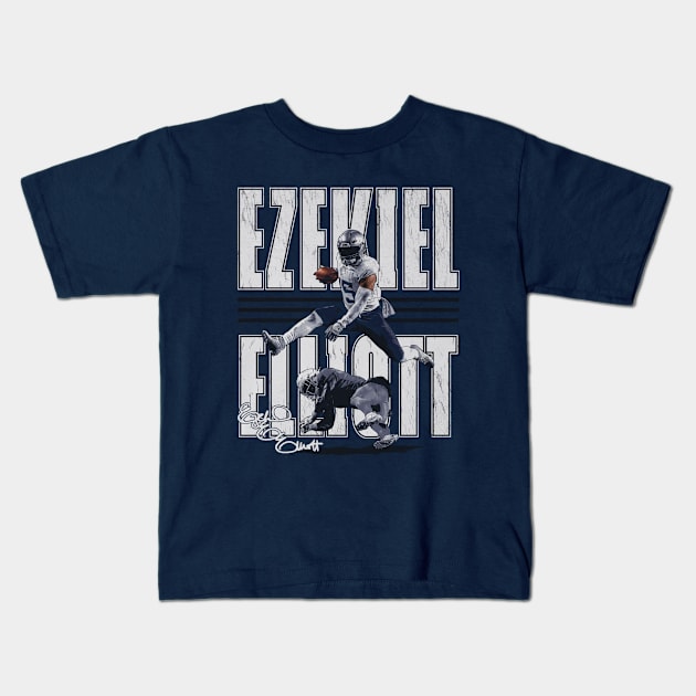 Ezekiel Elliott New England Hurdle Kids T-Shirt by ClarityMacaws